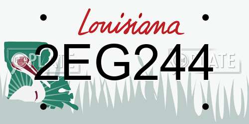 2EG244 Louisiana License Plate