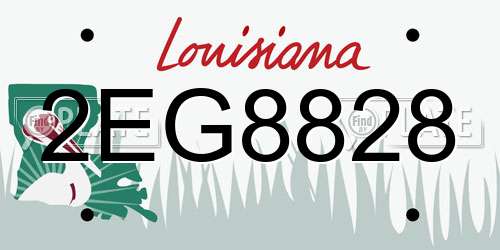 2EG8828 Louisiana License Plate