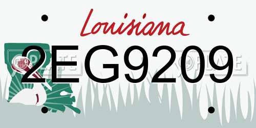 2EG9209 Louisiana License Plate
