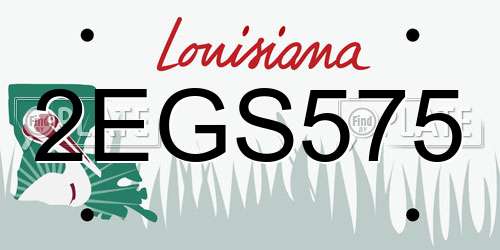 2EGS575 Louisiana License Plate