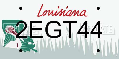 2EGT44 Louisiana License Plate