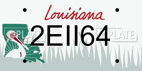 2EII64 Louisiana License Plate