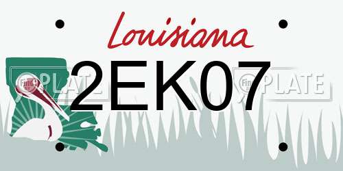 2EK07 Louisiana License Plate