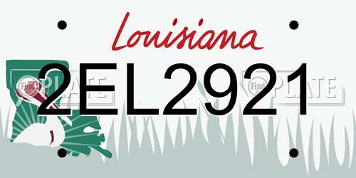 2EL2921 Louisiana License Plate
