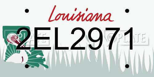 2EL2971 Louisiana License Plate