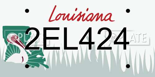 2EL424 Louisiana License Plate