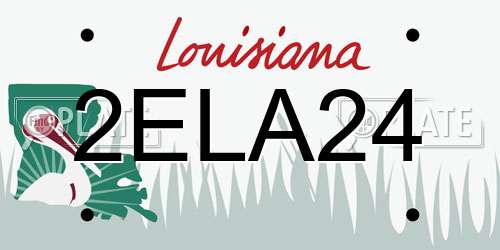 2ELA24 Louisiana License Plate