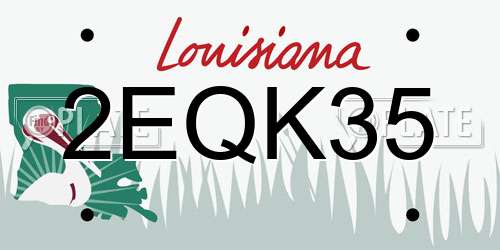 2EQK35 Louisiana License Plate