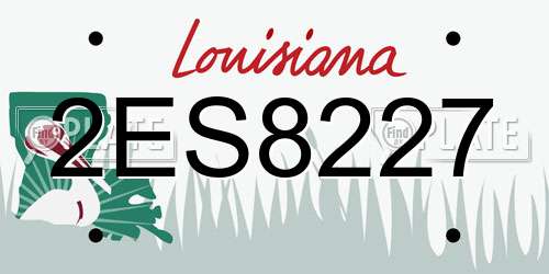 2ES8227 Louisiana License Plate