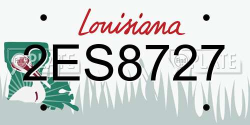 2ES8727 Louisiana License Plate