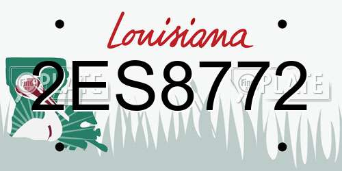 2ES8772 Louisiana License Plate