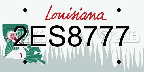 2ES8777 Louisiana License Plate