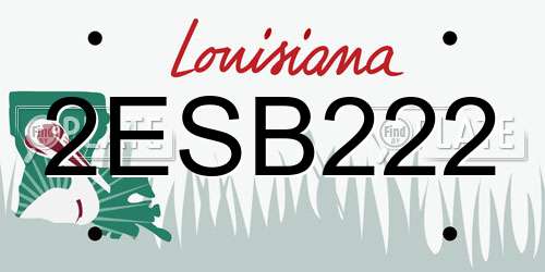 2ESB222 Louisiana License Plate