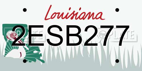 2ESB277 Louisiana License Plate