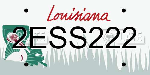 2ESS222 Louisiana License Plate