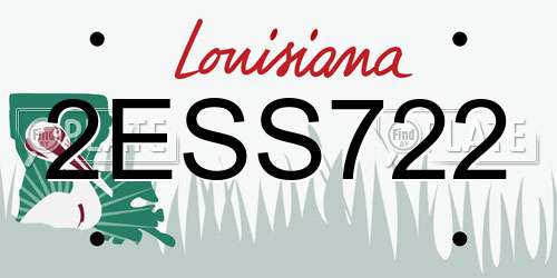 2ESS722 Louisiana License Plate