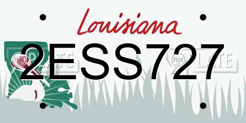 2ESS727 Louisiana License Plate