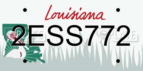 2ESS772 Louisiana License Plate