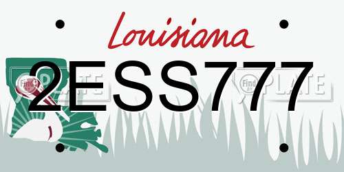 2ESS777 Louisiana License Plate