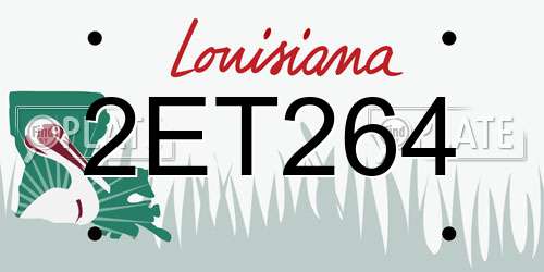 2ET264 Louisiana License Plate
