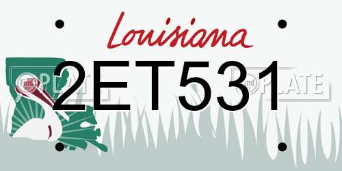 2ET531 Louisiana License Plate