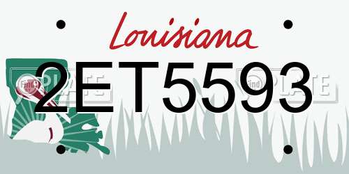 2ET5593 Louisiana License Plate