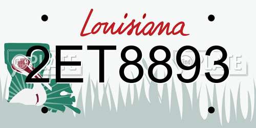 2ET8893 Louisiana License Plate