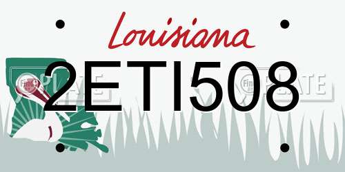 2ETI508 Louisiana License Plate