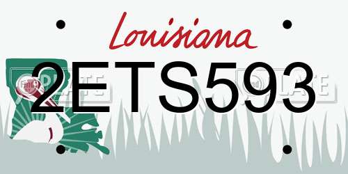2ETS593 Louisiana License Plate