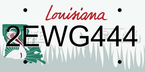 2EWG444 Louisiana License Plate