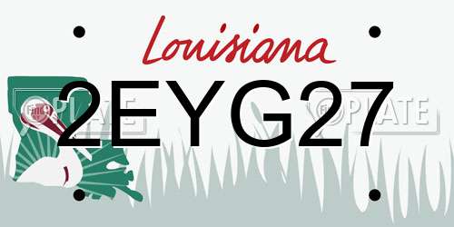 2EYG27 Louisiana License Plate