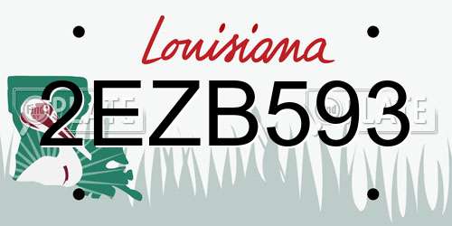 2EZB593 Louisiana License Plate
