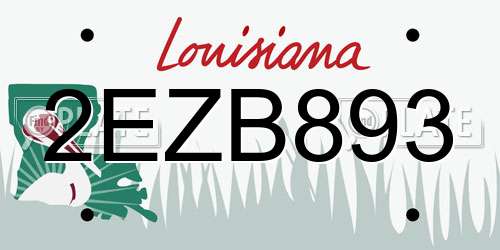 2EZB893 Louisiana License Plate