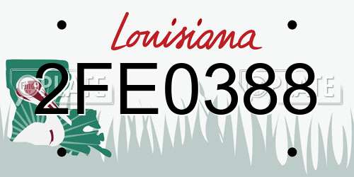 2FE0388 Louisiana License Plate