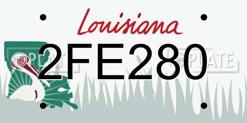2FE280 Louisiana License Plate