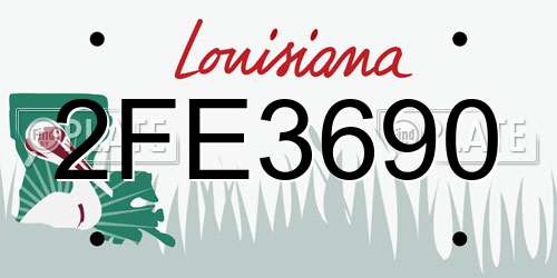 2FE3690 Louisiana License Plate