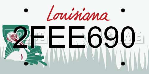 2FEE690 Louisiana License Plate