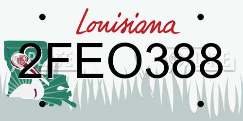 2FEO388 Louisiana License Plate