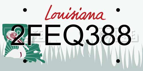 2FEQ388 Louisiana License Plate