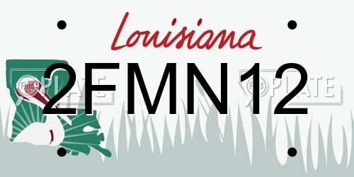 2FMN12 Louisiana License Plate