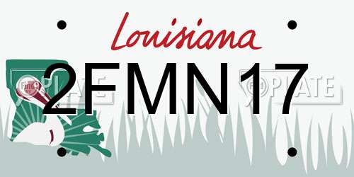 2FMN17 Louisiana License Plate