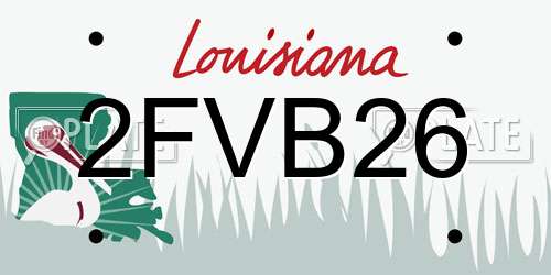 2FVB26 Louisiana License Plate