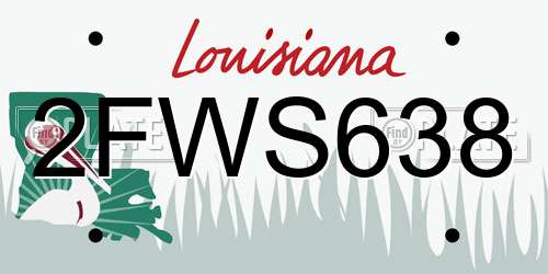 2FWS638 Louisiana License Plate