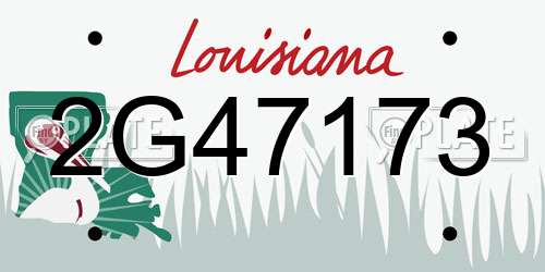 2G47173 Louisiana License Plate