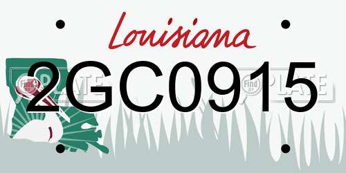 2GC0915 Louisiana License Plate
