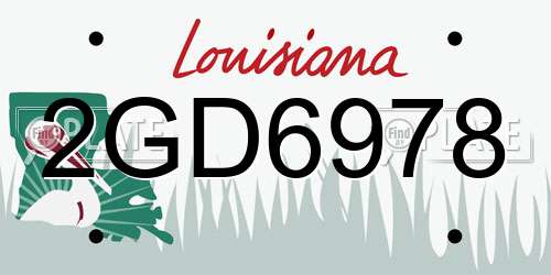 2GD6978 Louisiana License Plate