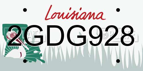 2GDG928 Louisiana License Plate