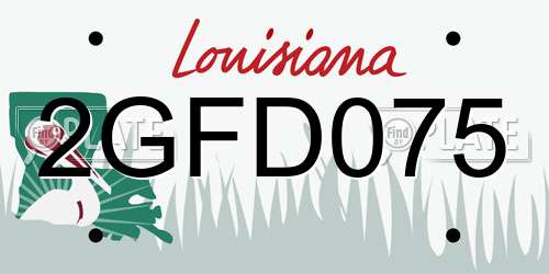 2GFD075 Louisiana License Plate