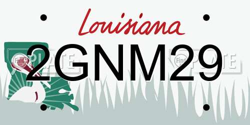 2GNM29 Louisiana License Plate