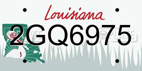 2GQ6975 Louisiana License Plate
